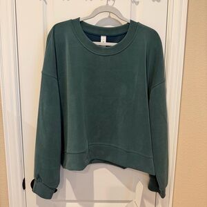 Lululemon Softstreme Perfectly Oversized Cropped Crew Storm Teal